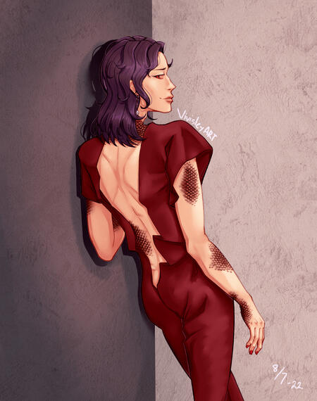 Koksayah in Backless dress